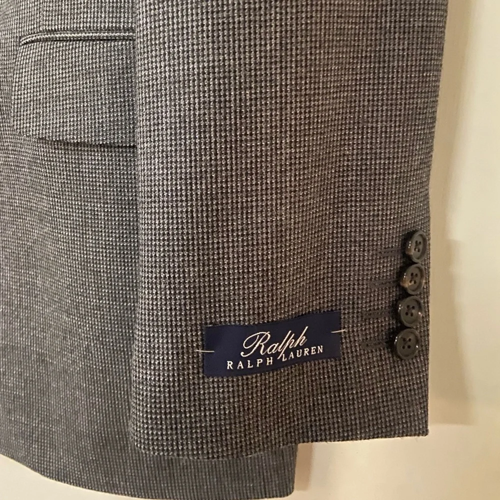 NWT Ralph Lauren Men’s Gray Two Button Wool Sport Coat Sz 40 Long - Picture 3 of 9